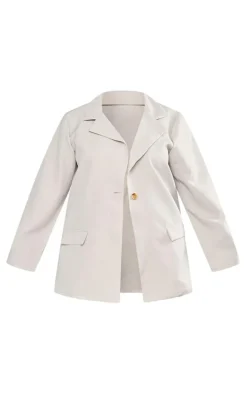 Plus Stone Oversized Longline Blazer
