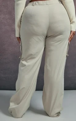 Plus Stone Pocket Front Cargo Straight Leg Pants