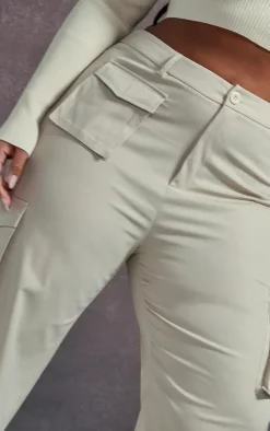 Plus Stone Pocket Front Cargo Straight Leg Pants