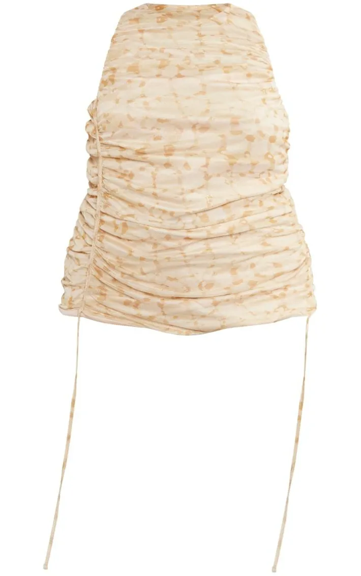 Plus Stone Racer Neck Ruched Long Top