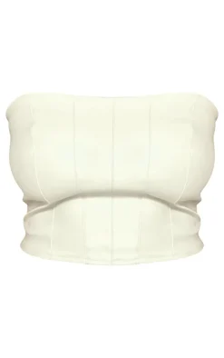 Plus Stone Seam Detail Faux Leather Bandeau