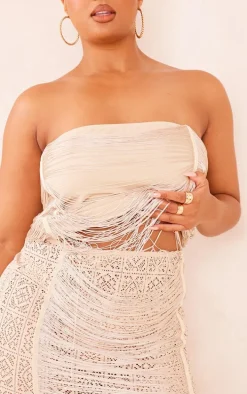 Plus Stone Tassel Bandeau Top