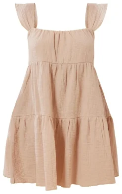 Plus Stone Textured Tiered Shift Dress