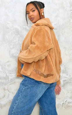 Plus Tan Borg Buckle Detail Jacket