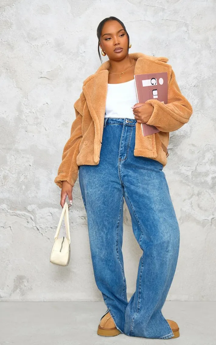 Plus Tan Borg Buckle Detail Jacket