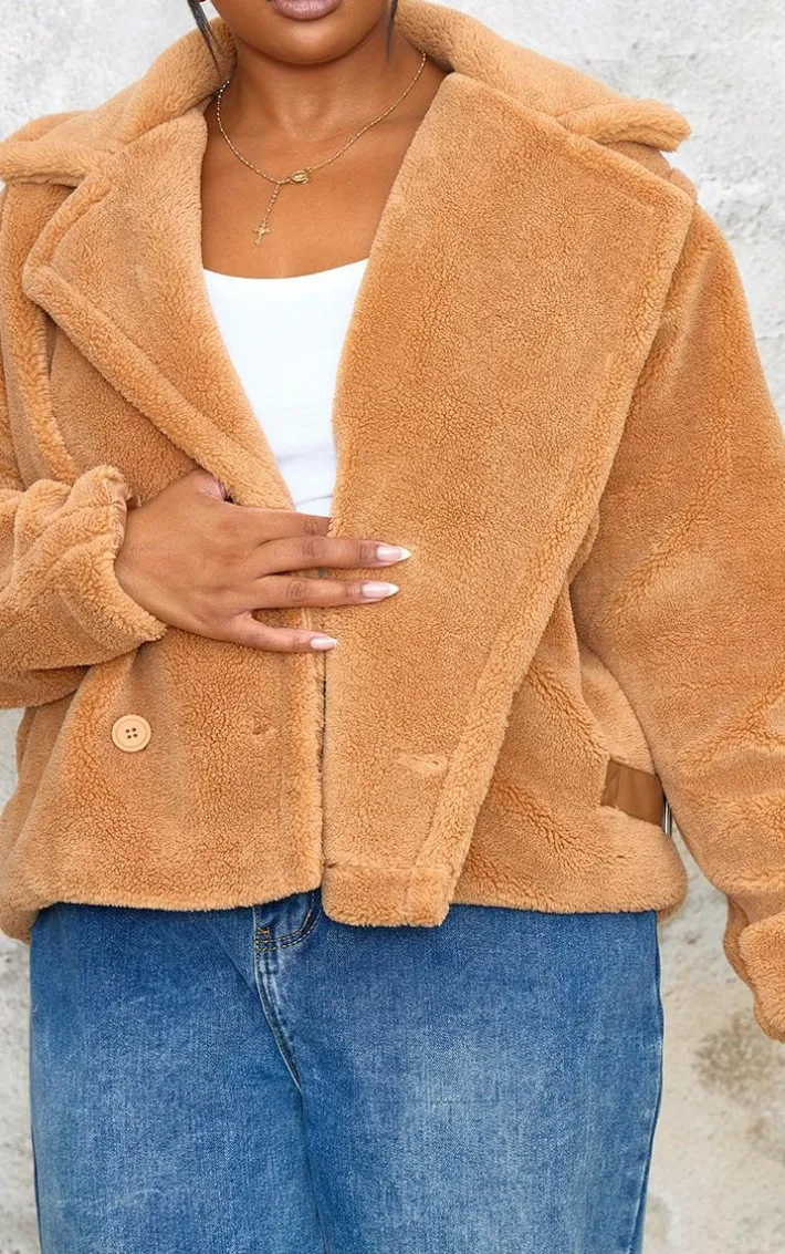 Plus Tan Borg Buckle Detail Jacket