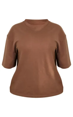 Plus Taupe Premium Cotton Oversized T-shirt