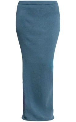Plus Teal Knit Maxi Skirt