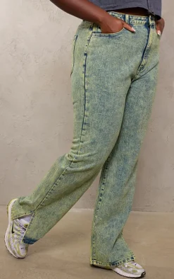 Plus Vintage Blue Wash Split Hem Jeans