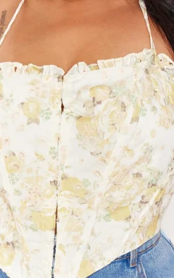 Plus White Broderie Hook And Eye Crop Top