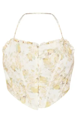 Plus White Broderie Hook And Eye Crop Top