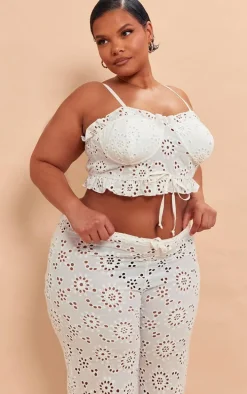 Plus White Cami Crop Top