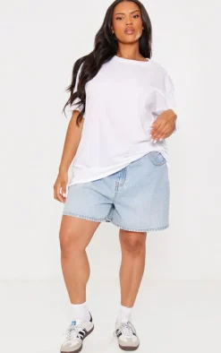 Plus White New York Bagel Oversized Graphic T-shirt