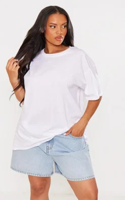 Plus White New York Bagel Oversized Graphic T-shirt