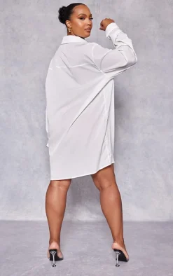 Plus White Plain Shirt Dress