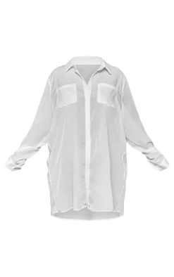 Plus White Plain Shirt Dress