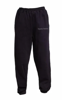 Premium Coal Black Sports Academy Puff Print Oversized Sweatpants