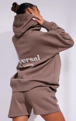 Premium Coffee Sports Academy Puff Print Oversized Hoodie