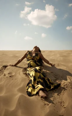 Premium Multi Burnout Chiffon Extreme Cowl Maxi Dress