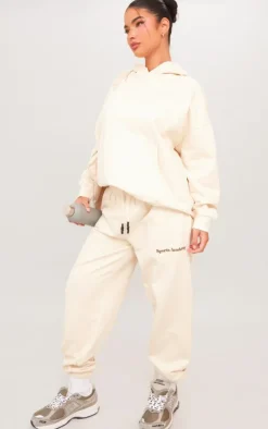 Premium Petite Sand Sports Academy Puff Print Oversized Hoodie