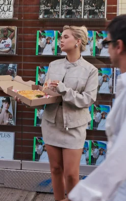 Premium Stone Washed Faux Leather Oversized Seam Detail Jacket