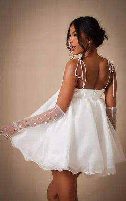 Premium White Chiffon Strappy Mini Dress