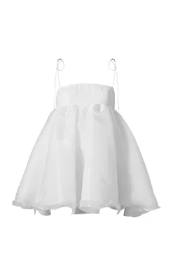 Premium White Chiffon Strappy Mini Dress