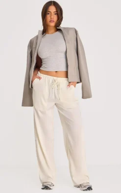 Premium White Satin Low Rise Drawstring Pants