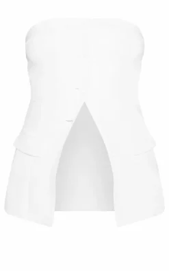 Premium White Tailored Woven Top