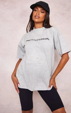 PRETTYLITTLEMAMA Maternity Grey Oversized T Shirt