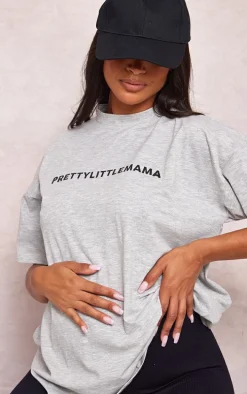 PRETTYLITTLEMAMA Maternity Grey Oversized T Shirt