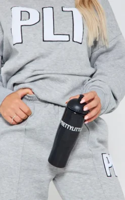 PRETTYLITTLETHING Ash Grey Borg Applique Oversized Sweatshirt