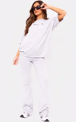 PRETTYLITTLETHING Ash Grey Print Flared Pant