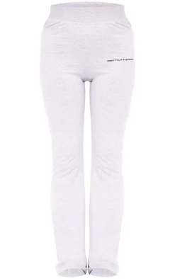 PRETTYLITTLETHING Ash Grey Print Flared Pant