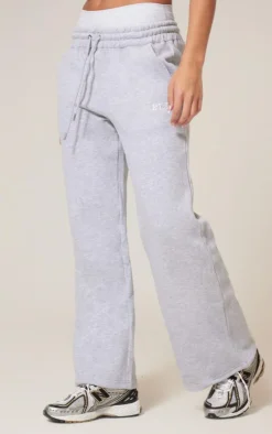PRETTYLITTLETHING Ash Grey Oversized Low Rise Wide Leg Sweatpants