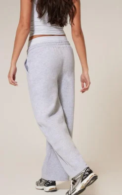 PRETTYLITTLETHING Ash Grey Oversized Low Rise Wide Leg Sweatpants