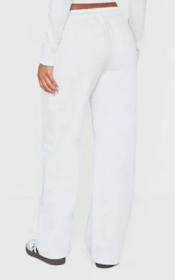 PRETTYLITTLETHING Ash Grey Printed Wide Leg Sweatpants