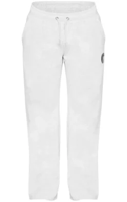 PRETTYLITTLETHING Ash Grey Printed Wide Leg Sweatpants