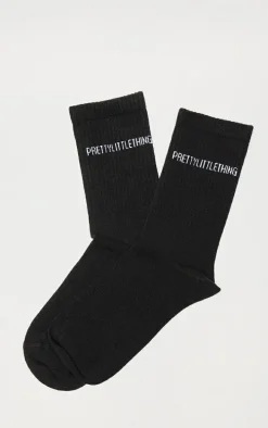 PRETTYLITTLETHING Black Basic Socks