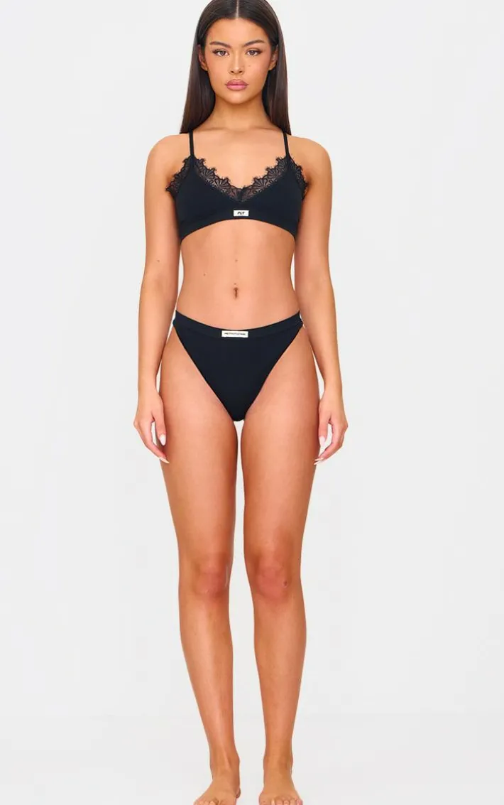 PRETTYLITTLETHING Black Badge Seamless Thong