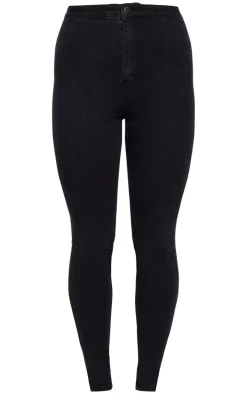 PRETTYLITTLETHING Black Disco Skinny Jeans