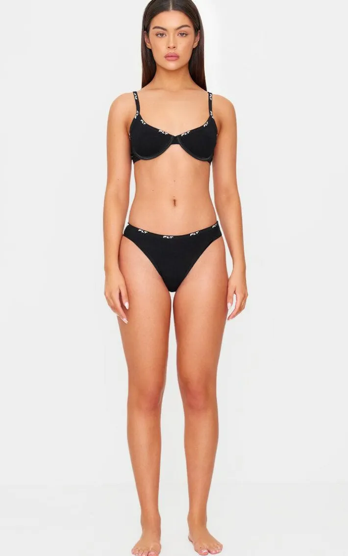 PRETTYLITTLETHING Black Jersey Thong