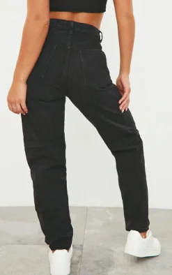 PRETTYLITTLETHING Black Mom Jeans