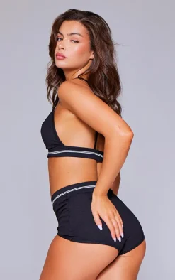PRETTYLITTLETHING Black Tape High Waist Briefs