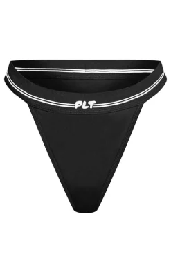 PRETTYLITTLETHING Black Tape Thong