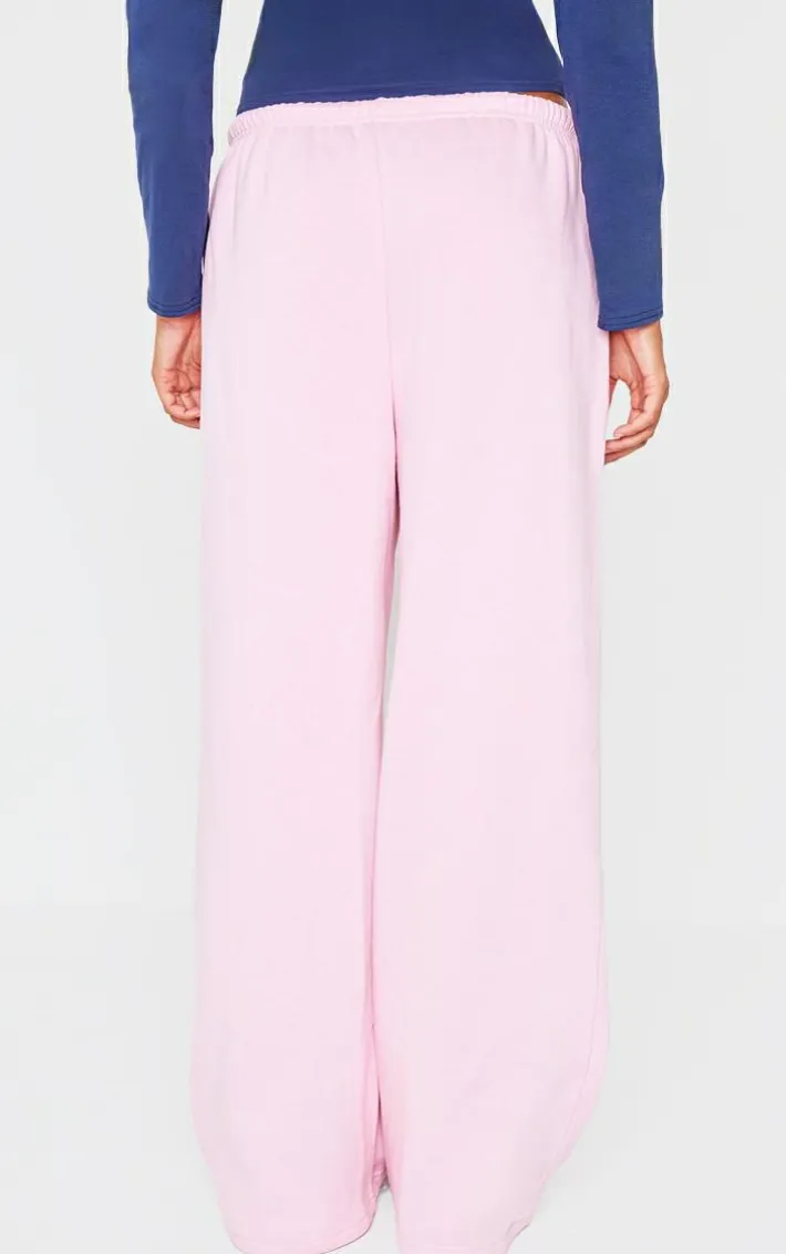 PRETTYLITTLETHING Bubblegum Pink Chill Club Print Thin Waistband Sweatpants