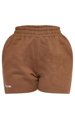 PRETTYLITTLETHING Chocolate Sweat Pocket Shorts