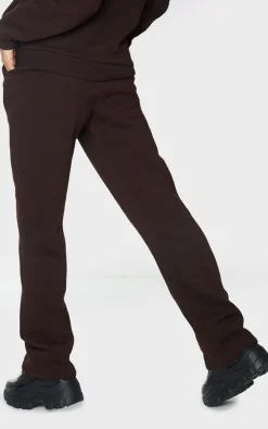 PRETTYLITTLETHING Chocolate Badge Detailed Straight Leg Sweatpants
