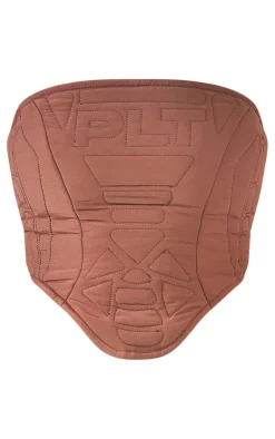 PRETTYLITTLETHING Chocolate Brown Nylon Padded Corset