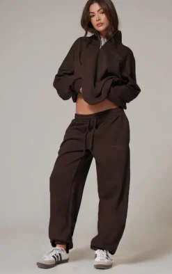 PRETTYLITTLETHING Chocolate Premium Print Cuffed Sweatpants